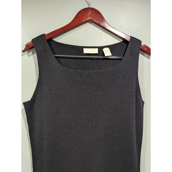 Vintage J Jill Maxi Sweater Dress Small Petite Black SleevelessSilk & Cashmere - Picture 12 of 16